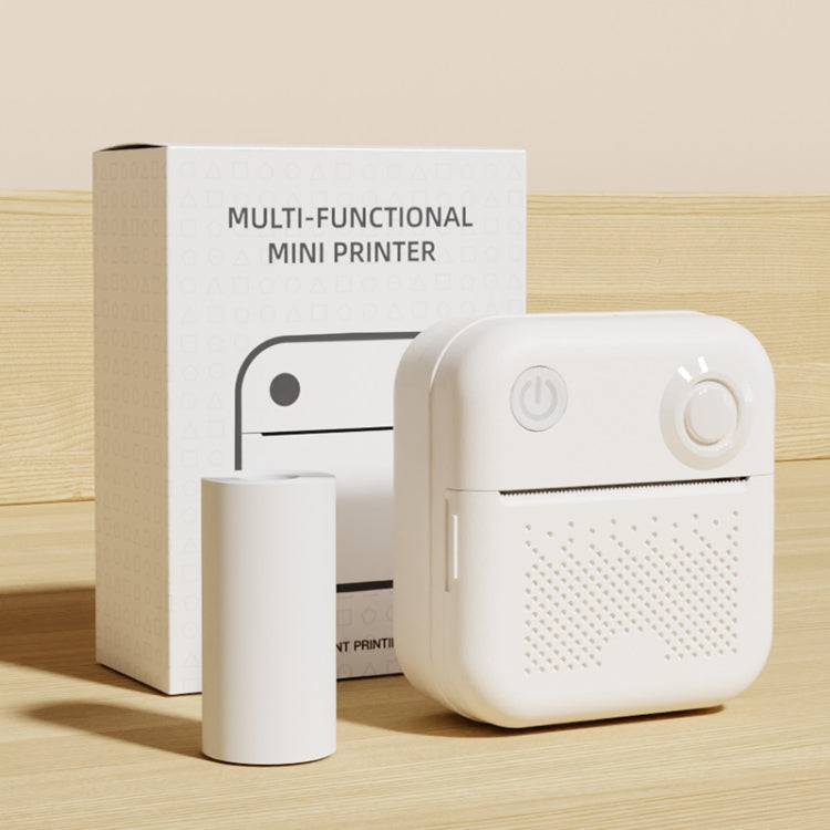 Stampante per etichette mini 200DPI Stampante termica senza inchiostro in bianco e nero con 1 rotolo di carta da stampa Stampante per etichette mini 200DPI Stampante termica senza inchiostro in bianco e nero con 1 rotolo di carta da stampa